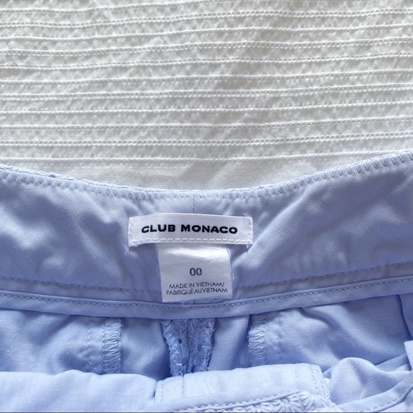 CLUB MONACO BABY BLUE AMBER EYELET EMBROIDERED DOTS SCALOPPED SHORTS - 00 - Picture 4 of 9